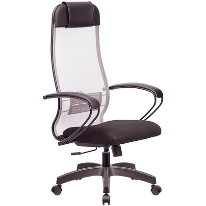 Кресло для руководителя "Metta SU-1-BP Комплект 11 PL", сетка, пластик, светло-серый