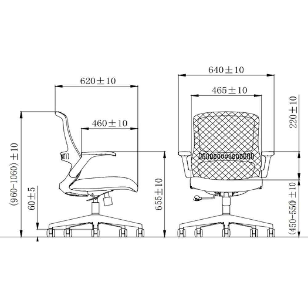 Кресло для персонала SitZone CH-526B, сетка, ткань, пластик, серый - 6