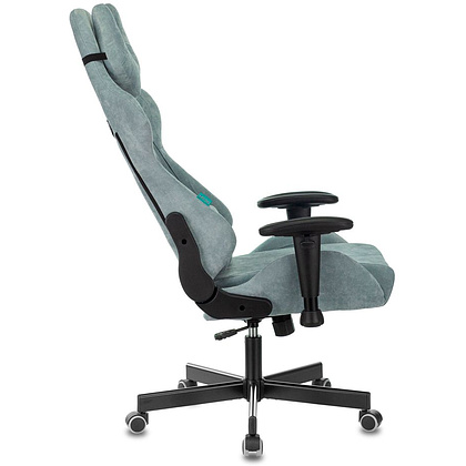 Кресло игровое Бюрократ VIKING "KNIGHT LT28 FABRIC", ткань, металл, серо-голубой  - 4