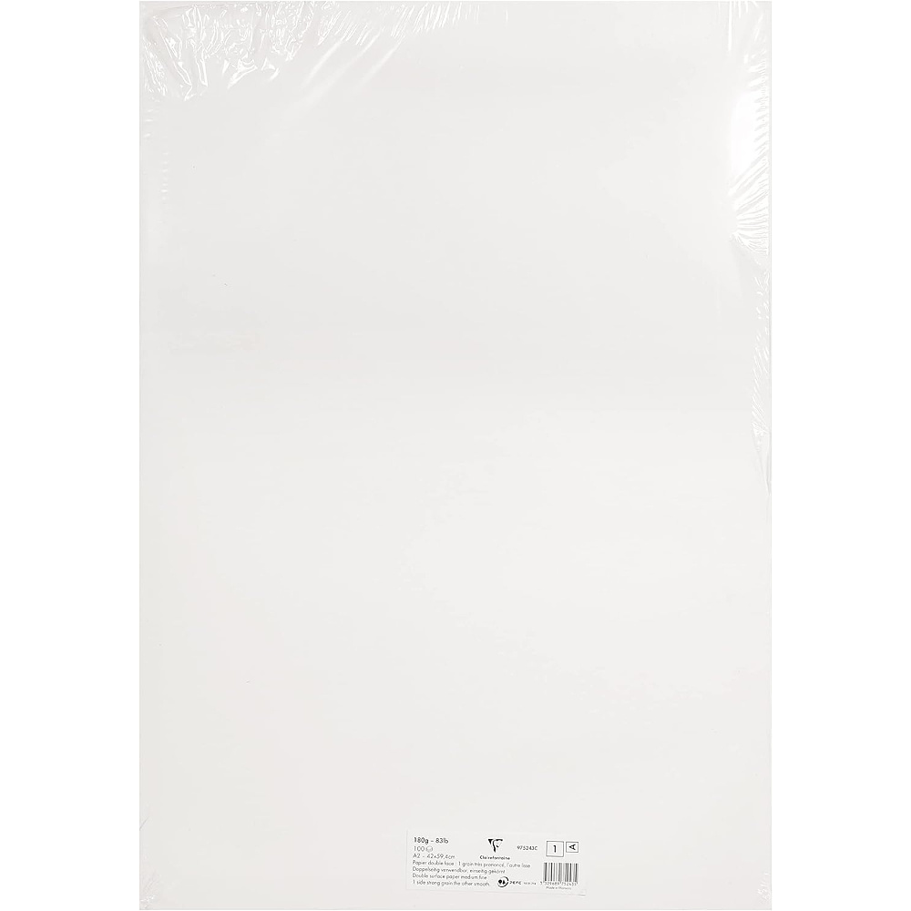 Бумага для рисования "Clairefontaine", А2, 180 г/м2, мелкозернистая