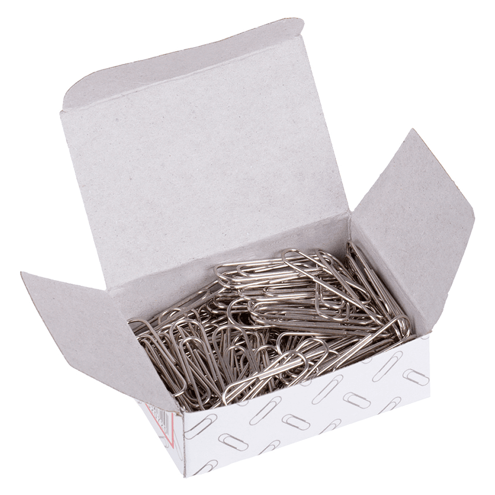 Скрепки никелевые "OfficeSpace", 28 мм, 100 штук, серебристый - 2