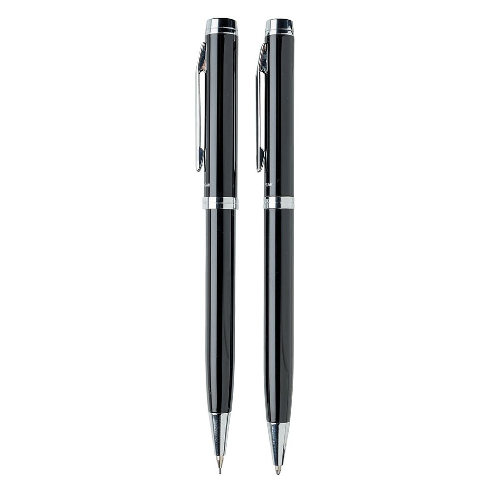 Набор "Luzern": ручка шариковая автоматическая, карандаш автоматический, 0,7 мм, черный, серебристый - 4