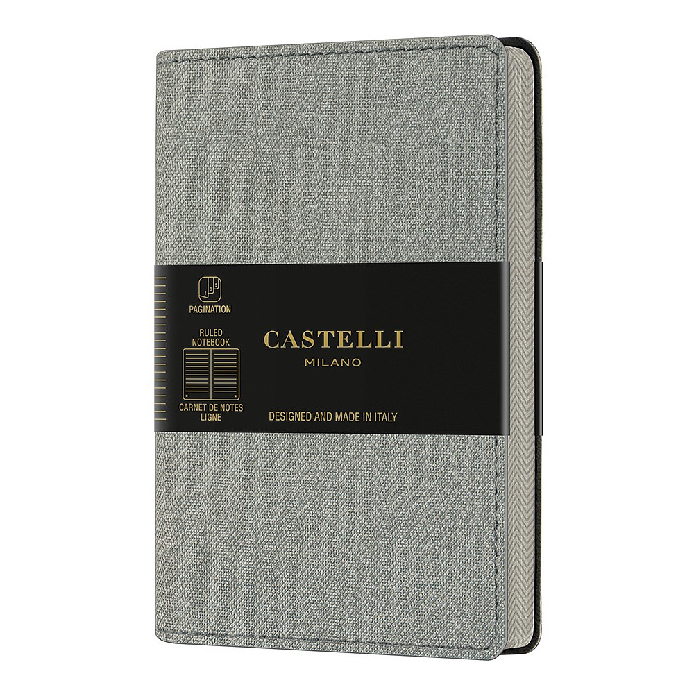 Блокнот Castelli Milano "Harris Oyster Grey", A6, 96 листов, линованный, серый