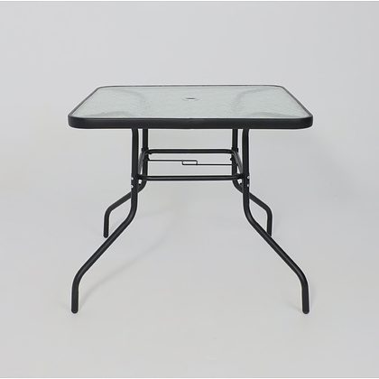 Комплект мебели садовой AksHome PICNIC (стол 1шт, 4 кресла, зонт 1шт), серый, черный - 17