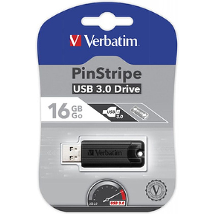 USB-накопитель "PinStripe Store 'n' Go", 16 гб, usb 3.0, черный