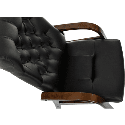Кресло Бюрократ T-9928WALNUT-CF, натуральная кожа, черный, каркас дерево - 6