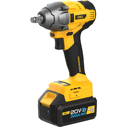 Аккумуляторный гайковерт Deli YS EDC230, 20 В, 320 Нм, 2 АКБ, 4 Ач, З/У 2А, коробка