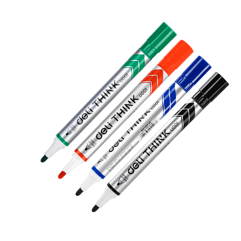 Набор маркеров для досок "Think", 4 шт, ассорти