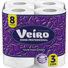 Бумага туалетная "Veiro Home Professional", 3 слоя, 8 рулонов