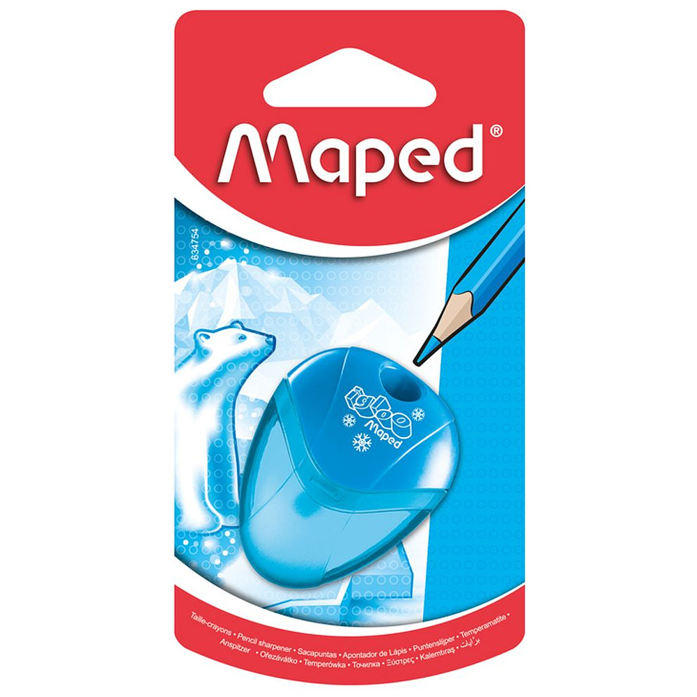 Точилка Maped "I-Gloo", 1 отверстие, с контейнером, блистер
