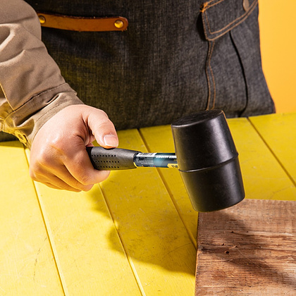 Киянка резиновая черная Deli YS EDL5612, 0,34 кг, стальная рукоятка - 4