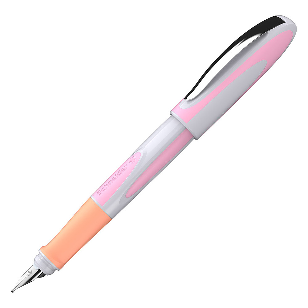 Ручка перьевая "Schneider Ray", M, белый, розовый, патрон синий