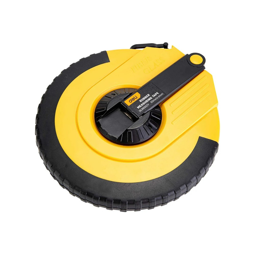 Мерная лента Deli YS EDL9850ZY, 50 м х 14,5 мм, лента фиберглас, пластиковый корпус, желтый, черный - 5