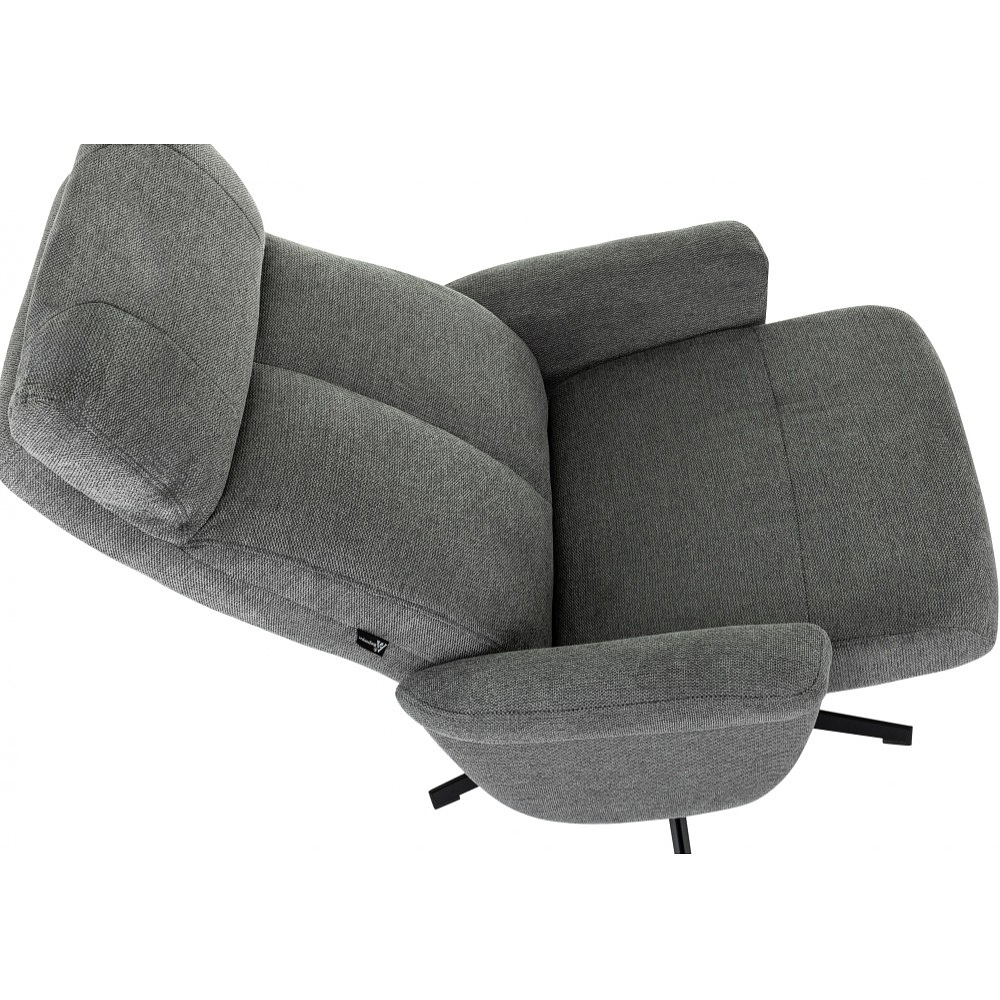 Кресло мягкое Бюрократ Baron, ткань, серый, металл, с пуфом - 10