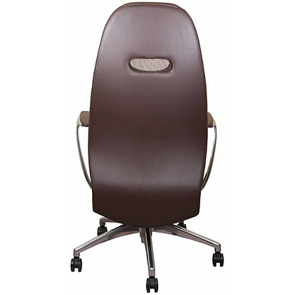 Кресло для руководителя "Бюрократ ZEN", кожа, алюминий, коричневый - 4