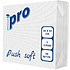 Салфетки бумажные PROtissue, 33х33см, 2 слоя, 1/4 - сложение, белый, Push Soft, 50 листов