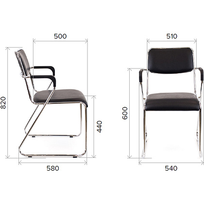 Стул для посетителей EVERPROF "Fix Plus", ткань, металл, серый - 3