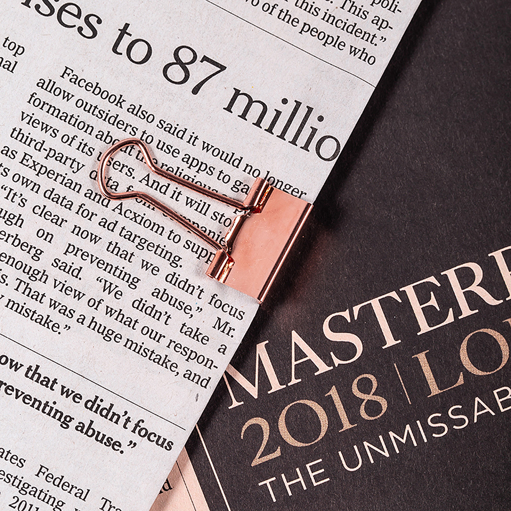 Зажим для бумаг "Deli", 19 мм, 25 штук, розовое золото - 3