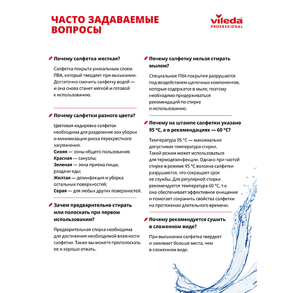 Салфетка универсальная "ПВАмикро Лайт", 36х30 см, 5 шт/упак, синий - 16