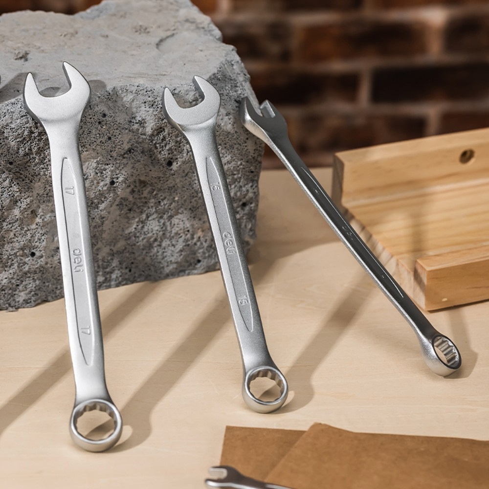 Набор ключей комбинированных "Deli", 8 шт, серебристый - 4