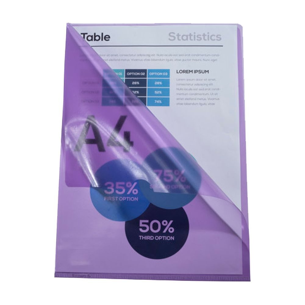 Папка-уголок "Exacompta", А4, 130 мк, ПВХ, прозрачный, фиолетовый - 3