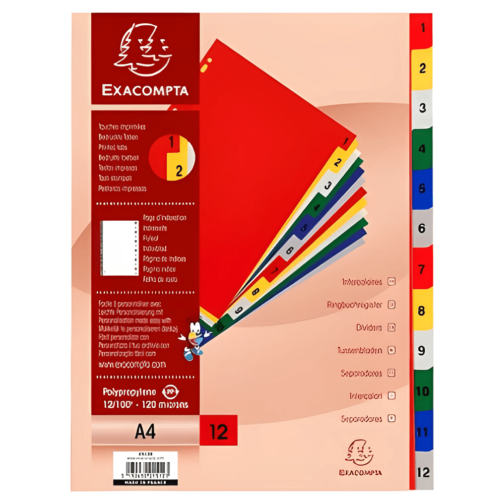 Разделитель "Exacompta", A4, ассорти