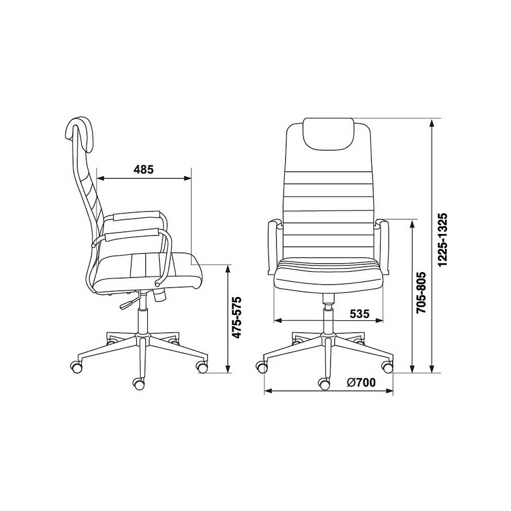 Кресло для руководителя "Бюрократ KB-9/ECO", кожзам, металл, черный - 6