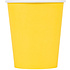 Стакан картонный 250 мл, 1 слой, 50 шт/упак, желтый