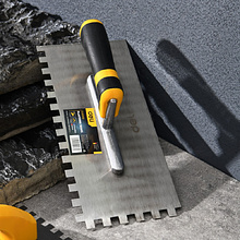 Кельма зубчатая Deli "EDL509312", 280х130 мм, желтый, черный