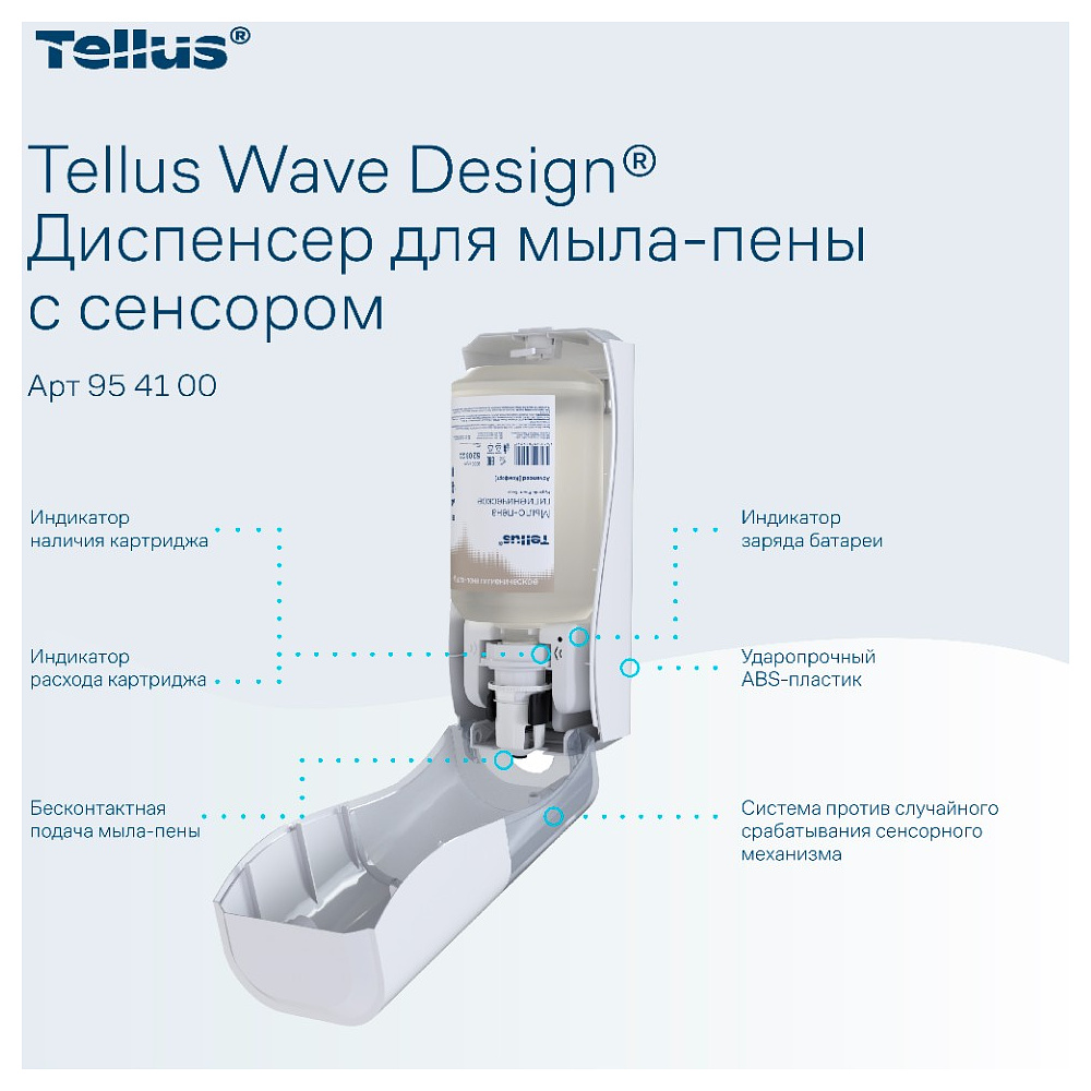 Диспенсер Tellus для мыла-пены, сенсорный, белый, SC4 - 12