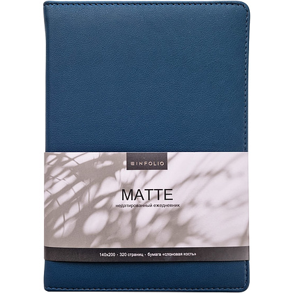 Ежедневник недатированный InFolio "Matte", A5, 320 страниц, линованный, синий 