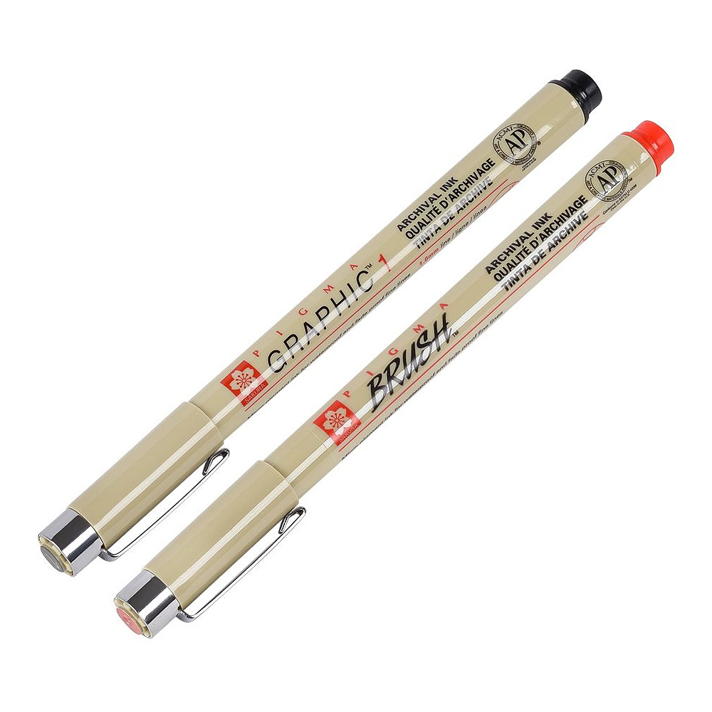 Ручка капиллярная "Pigma Brush", 0,25 мм, красный - 3