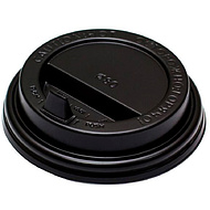  Крышка пластиковая для стаканов d=90мм, с клапаном, глянцевая, 100 шт/упак, черный