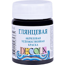 Краска акриловая глянцевая "Декола", 810 черная, 50 мл., банка
