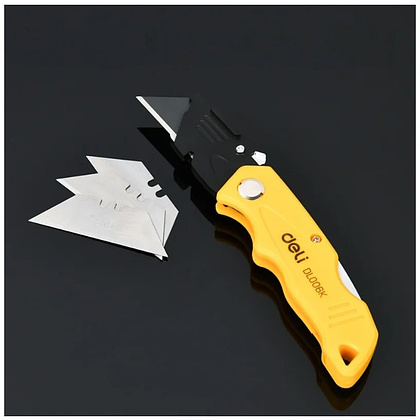 Нож строительный складной Deli YS EDL006K, 19 мм, трапеция - 3