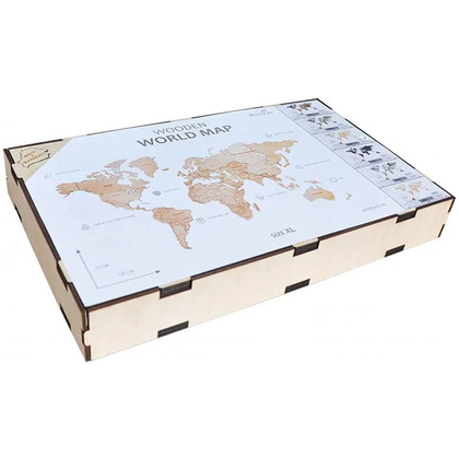 Декор на стену "Карта мира" многоуровневый на стену, ХL 3146, натуральный, 72x130 см - 6