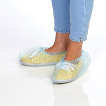 Бахилы эконом +, 16 мкм, 2 г, ПНД, 50 пар/упак, синий