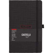 Блокнот "All metal red", А5, 96 листов, на резинке, черный, срез красный