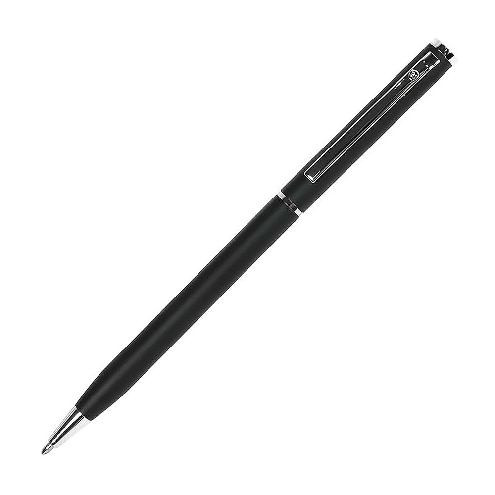 Ручка шариковая автоматическая "Slim 1100", 0.7 мм, черный, серебристый, стерж. синий