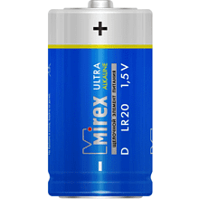 Батарейки алкалиновые Mirex "D/LR20", 2 шт 