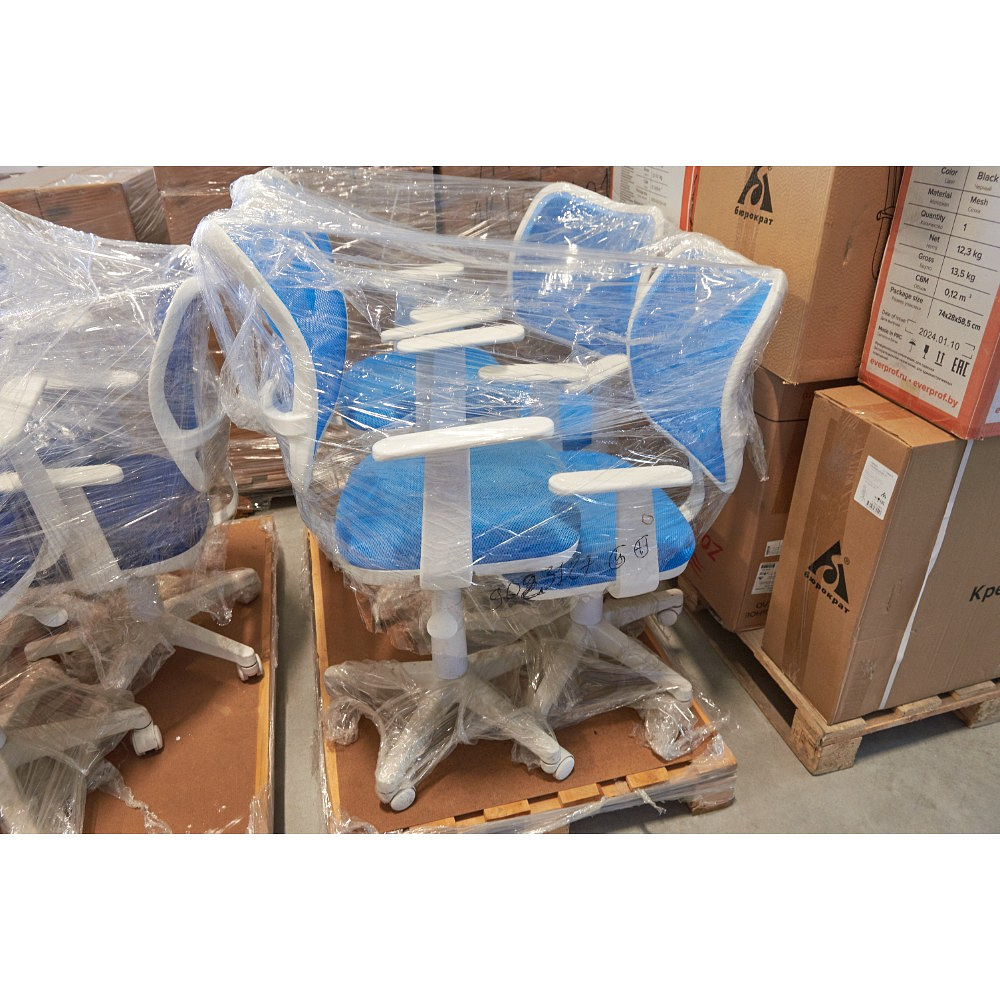 Кресло "Бюрократ CH-W797", сетчатая ткань, пластик, голубой, -50% - 8