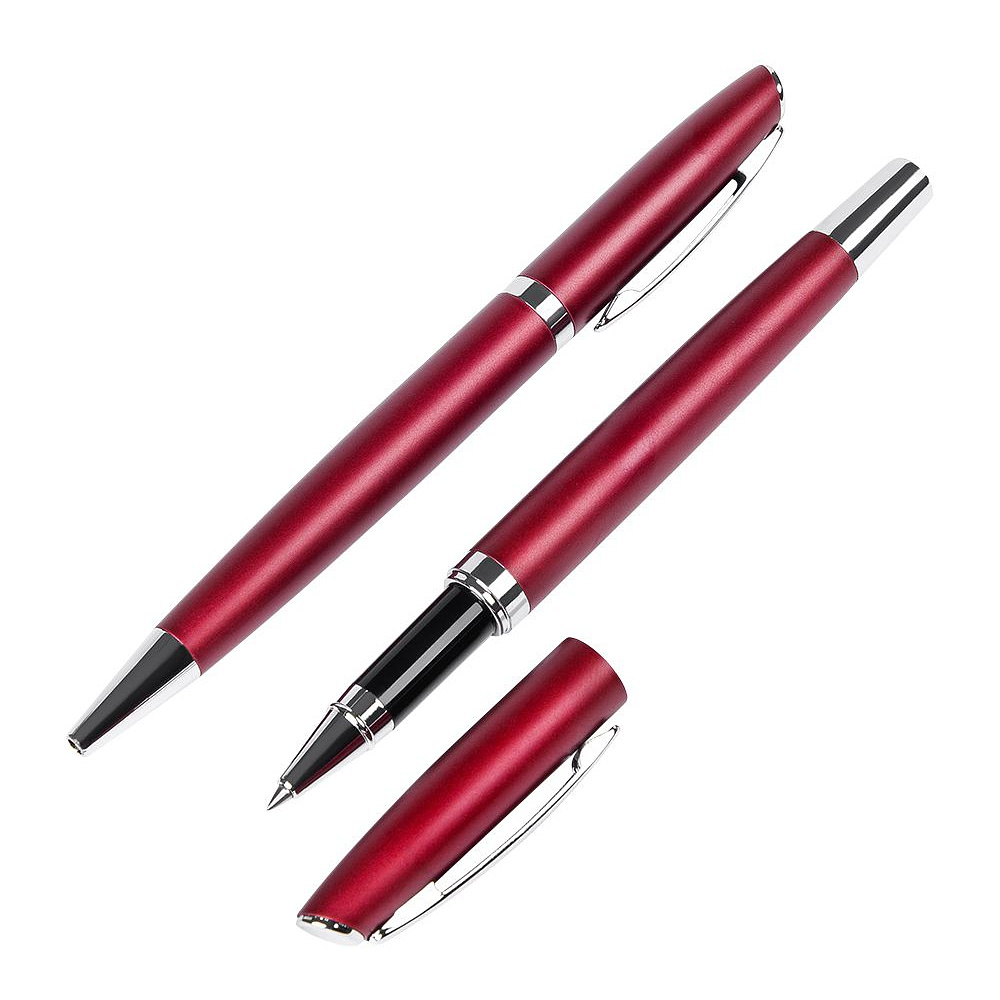 Набор ручек "Alphabet": ручка шариковая автоматическая и роллер, красный - 2
