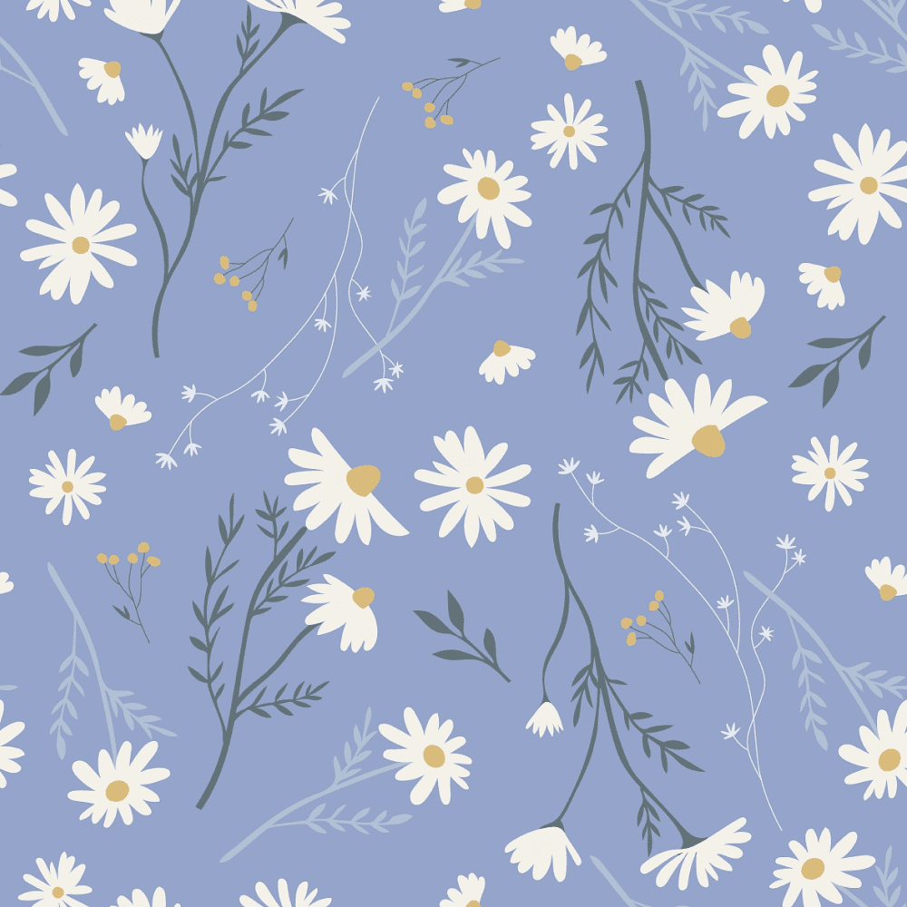 Бумага декоративная в рулоне "Fleurs. Ромашки", 1х0.7 м, голубой