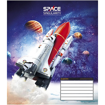 Тетрадь "Space", A5, 12 листов, линейка, ассорти - 2