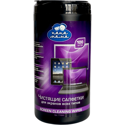 Чистящие салфетки для экранов "Zala" в тубе, 100 шт