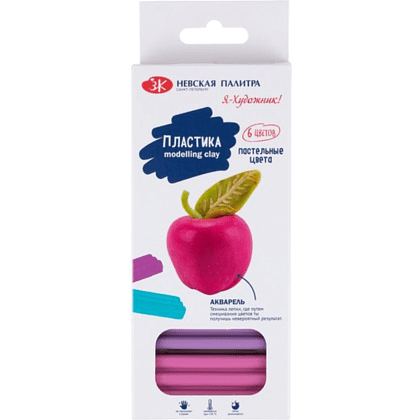 Пластика для моделирования "Я-Художник!", 6 шт., пастельные цвета