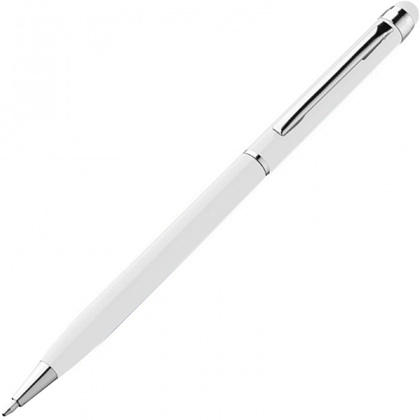 Ручка шариковая автоматическая "New Orleans", 0.7 мм, белый, серебристый, стерж. синий
