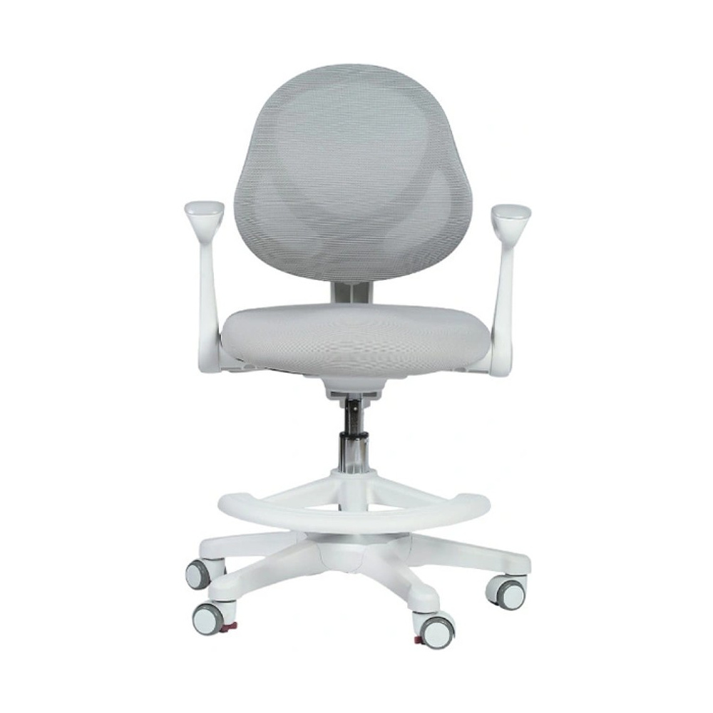 Кресло детское YOKA YC-2 Lenny, сетчатая ткань, серый, пластик, белый