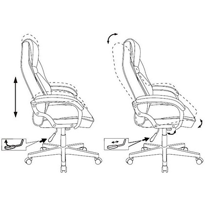 Кресло игровое "Zombie DRIVER", экокожа, пластик, черный, белый - 13