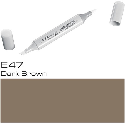 Маркер перманентный "Copic Sketch", E-47 темно-коричневый